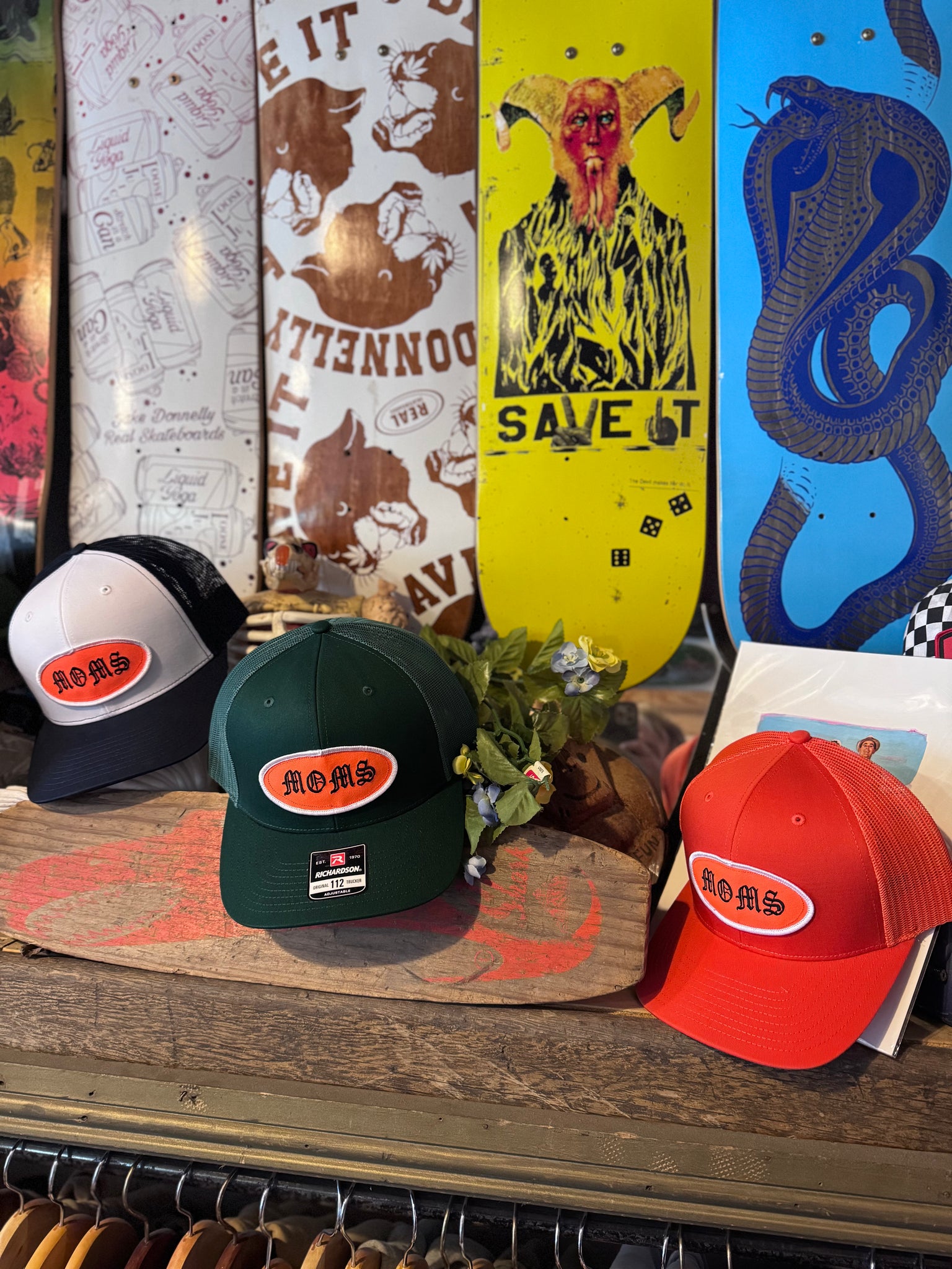 Moms script trucker hat